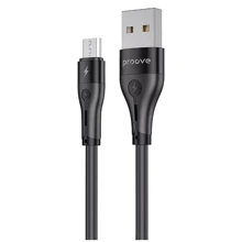 Кабель Proove USB Cable to microUSB Soft Silicone 2.4A 1m Black: Тип USB Cable - microUSB