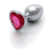 Металевий анальний затор Ouch! Heart Gem Silver - Rubellite Pink, S: Для кого унісекс