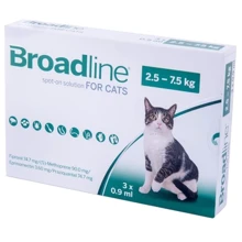 Капли от блох и клещей для котов Broadline Спот-он 2.5-7.5 кг L упаковка 3 аппликатора (159,884): Тип Капли