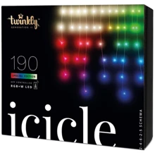 Гирлянда Smart LED Twinkly Icicle RGBW 190 Gen II IP44 длина 5м кабель прозрачный: Тип Линейная