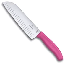 Нож кухонный Victorinox SwissClassic Santoku 17см розовый в блистере (6.8526.17L5B): Лезвие Нержавеющая сталь