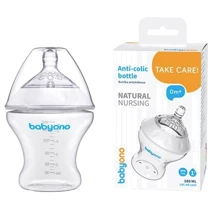 Пляшка BabyOno антиколікова Natural nursing 180 мл (1450): Матеріал силикон