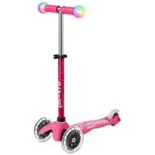 Самокат Micro Mini Deluxe Magic – Розовый (до 50 кг, 3-х колесный, свет) MMD130: Количество колес 3