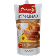 Нектар Крем-мыло Мёд и молоко дой-пак 1000 ml: Назначение Увлажнение, Смягчение, Очищение