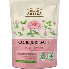 Зеленая Аптека Соль для ванн роза и пачули с ламинарией дой-пак 500 g: Назначение Очищение, Ароматизация, Расслабление