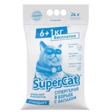 Наполнитель Super Cat стандарт древесный в экономичной упаковке 6+1кг (4820152564382): Вид Древесный
