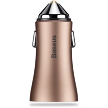 Зарядное устройство Baseus USB Car Charger Golden 2xUSB 12W 2.4A Gold: Сила тока 2.4А и более