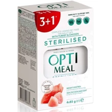 Влажный корм Optimeal Sterilised cats для стерилизованных кошек, с индюшкой и куриным филе в соусе 4х85 г (4820083908682): Тип Паучи