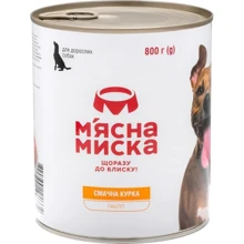 Влажный корм Мясная миска паштет для взрослых собак с курицей 800 г (190341): Тип Паштет