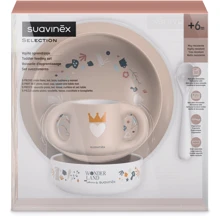 Набір посуду для годування Suavinex "Wonderland" +6 місяців світло-рожевий (308808): Матеріал пластик