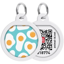 Адресник металевий WAUDOG Smart ID з QR паспортом малюнок Яєчня 30 мм (230-0213): Виробник WAUDOG