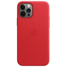 Чехол для iPhone Apple Leather Case with MagSafe (PRODUCT) Red (MHKJ3) for iPhone 12 Pro Max: Цвет красный