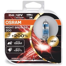Галогенная автолампа Osram H4 NIGHT BREAKER 200 +200% 12V 60/55W 3900K (64193NB200-HCB): Производитель Osram