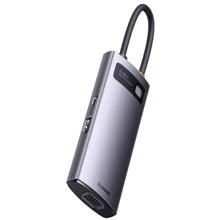 Адаптер Baseus Adapter USB-C to 3xUSB3.0+HDMI+USB-C PD+VGA Gray (WKWG030013): Колір серый