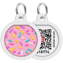 Адресник металлический WAUDOG Smart ID c QR паспортом рисунок Маршмеллоу 30 мм (230-0214): Производитель WAUDOG