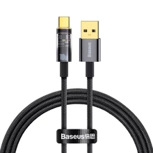 Кабель Baseus USB Cable to USB-C Explorer Series Auto Power-Off 100W 1m Black (CATS000201): Тип USB Cable - USB-C