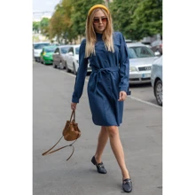 Платье FLFashion Хоо ХПХ 3254 52 темно-синее повседневное до середины бедра: Состав Лен