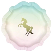 Сервіровка столу Одноразова тарілка Talking Tables серія WE HEART UNICORNS 12 шт (UNICORN-PLATE): undefined undefined