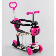 Детский самокат 5 в 1 Best Scooter S 8509 Розовый с белым: Количество колес 3