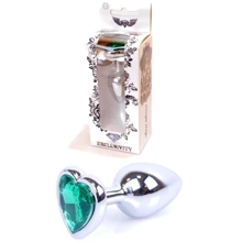 Анальна пробка із кристалом BOSS of TOYS Boss Series - Jewellery Silver Heart PLUG Green S, BS6400051: Для кого унісекс