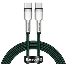 Кабель Baseus Cable USB-C to USB-C Cafule Metal 100W 1m Green (CATJK-C06): Тип USB-C - USB-C