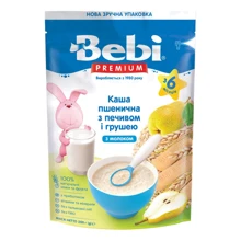 Каша молочная Bebi Premium Пшеничная с печеньем и грушей 200 г (1105074): Тип Каши молочные