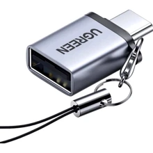 Адаптер Ugreen Adapter US270 USB-C 3.1 to USB 3.0 Cable with Lanyard Space Gray (50283): Цвет серый