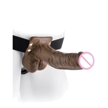 Полый страпон Fetish Fantasy Series 7 Hollow Strap On, 17,5x4 см, коричневый: Для кого Для мужчин