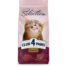 Сухой корм Club 4 Paws Selection Premium for Adult cats Cелекшн для взрослых кошек с индейкой и овощами 1.5 кг (4820215369138): Тип Сухой корм