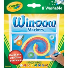 Набір фломастерів CRAYOLA Washable для малювання на склі 8 шт (256344.024): Тип Смываемые