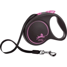 Поводок-рулетка Flexi Black Design L до 50 кг 5 м розовый (4000498034118): Тип шнура Лента