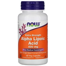 Now Foods Alpha Lipoic Acid, 600 mg, 60 Veg Capsules (NF3046): Вид неферментний