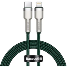 Кабель Baseus Cable USB-C для освітлення PD Cafule Metal 20W 1m Green (CATLJK-A06): Тип USB-C - Lightning