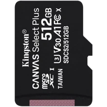 Карта памяти Kingston 512GB microSDXC class 10 UHS-I U3 V30 A1 Canvas Select Plus (SDCS2/512GBSP): Тип карты MicroSDXC