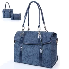 Женская сумка тоут Laskara синяя (LK10191-blue-duo): Пол Женский