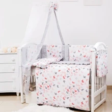 Постельный комплект 8 эл. Twins Romantic Spring collection 4024-TR-101, Butterfly coral, коралловый: Тип постельный комплект