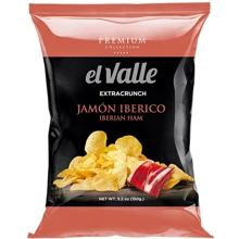 Чипсы картофельные El Valle Jamón Iberico Premium Collection со вкусом хамона 150 г (8437001213429): Вес нетто 150 г