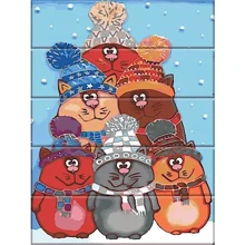 Картина по номерам Art Story на дереве Зимние котики 30х40 см (ASW222): Производитель Art Story