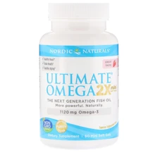 Nordic Naturals Ultimate Omega 2X 1120 mg 60 Mini Soft Gels Strawberry Риб'ячий жир міні зі смаком полуниці: Тип Омега 3