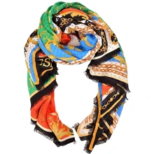 Женский платок Guess Printed Kefiah разноцветный (AW8379VIS03-BLA): Пол Женский