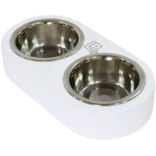 Миски Lucky Pet металлические на деревянной подставке линейка Эстет 2x0.24л/11.5см белый (553225): Тип Миски
