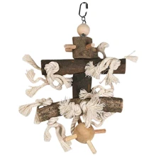 Игрушка для птиц Flamingo Cage Hanger Wood With Pinball подвес с пинболом 18х18х28 см: undefined undefined