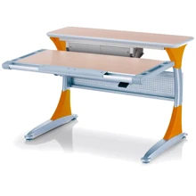 Стол Mealux Harvard MG/Y+box (арт.BD-333 MG/Y+box) - столешница клен / накладки на ножках оранжевые: Тип Парта-трансформер