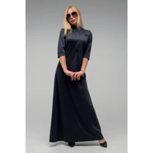 Платье FLFashion Антарес СПА2563 48 серое повседневное длинное макси: Состав Эластан, Полиэстер, Вискоза, Шерсть