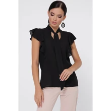 Блуза FashionUp BZ-1782B 46 черная с коротким рукавом: Сезон Лето