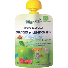 Пюре FLEUR ALPINE Яблоко и шиповник, 90 мл (5024688001055): Вид Фруктовое