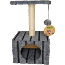 Когтеточка-домик AnimAll GL081102 с полкой, сизаль 50 см (141376): Высота столбика 50 см