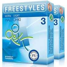 Презервативи FREESTYLES ULTRA LIGHT 3 шт: Тип Ультратонкі