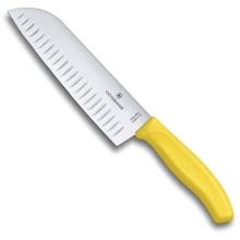 Нож кухонный Victorinox SwissClassic Santoku 17см Жёлтый в блистере (6.8526.17L8B): Лезвие Нержавеющая сталь