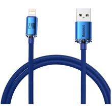 Кабель Baseus USB Cable to Lightning Crystal Shine Series 2.4A 1.2m Blue (CAJY000003): Тип USB Cable - Lightning